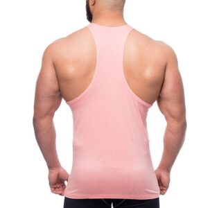 UTPO Men's Workout Tank Tops Fashion Sports Stringer Gym Training Cut Off Muscle Tee Sleeveless Bodybuilding Top Pink