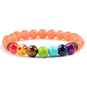 7 chakra bracelet colorful natural stone bead strand bracelet men women healing distance buddha bangles prayer yoga jewelry gift attractive processed