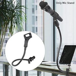 UXELY Microphone Arm Stand, Podium Mic Stand, Adjustable Gooseneck Arm Mic Stand with Desk Table Mounting Clamp for Podcast, Meetings, Lectures(Black)