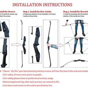 Monsour Archery Takedown Recurve Bow and Arrow Set Left/Rght Hand Longbow Kit Beginner Outdoor Hunting Shooting Practice 20lb 30lb 40lb (Red 20lb)