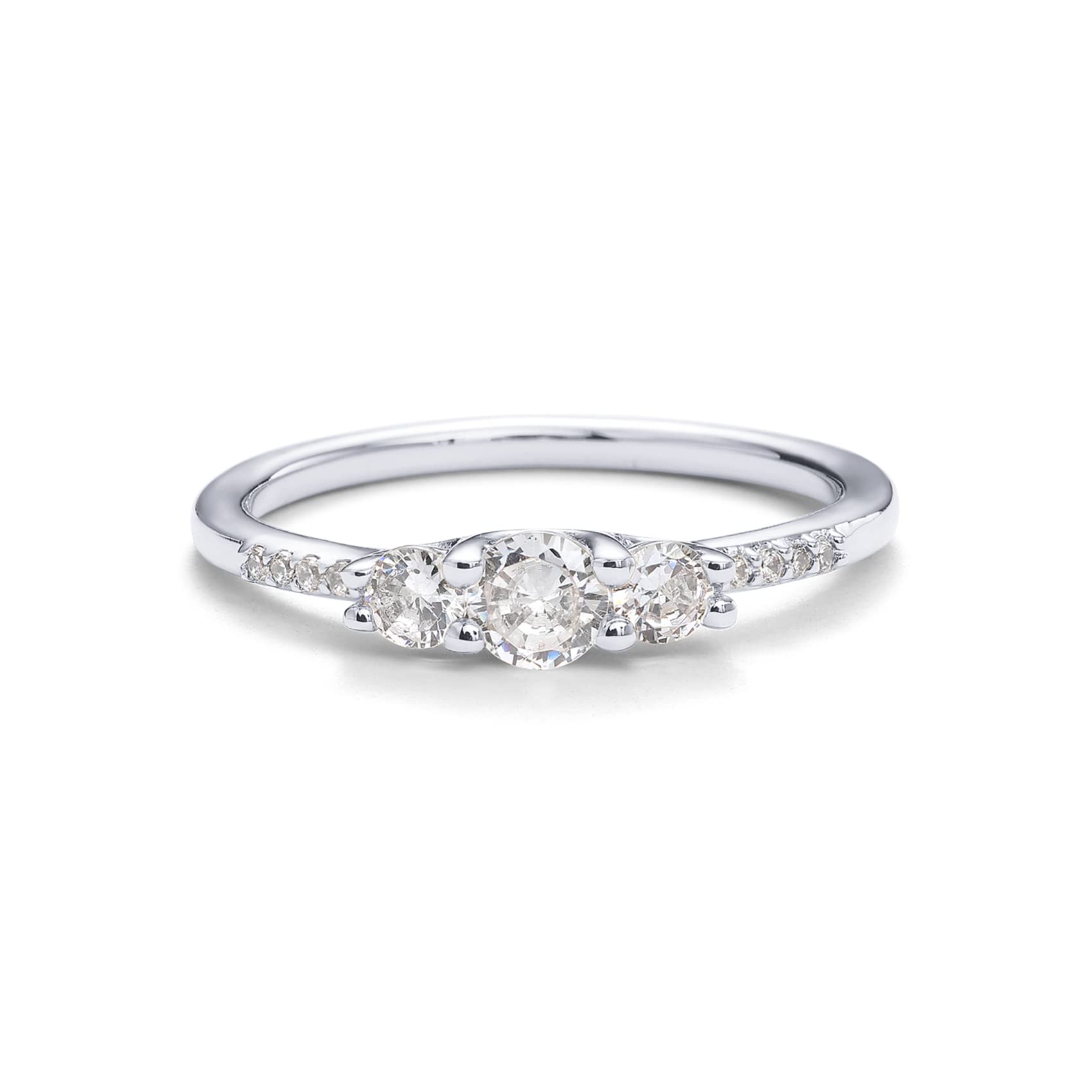 PAVOI 14K Engagement Ring (White Gold, 7)