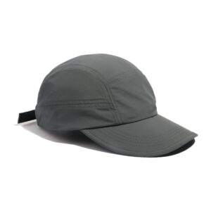 clape curved brim 5 panel hat upf50+ sun hats quick dry outdoor sports run cap (wbc3-gray)