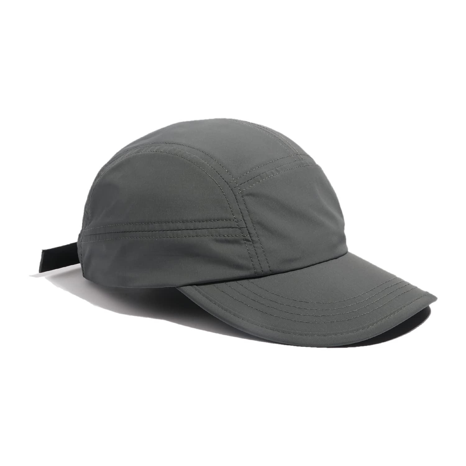 CLAPE Curved Brim 5 Panel Hat UPF50+ Sun Hats Quick Dry Outdoor Sports Run Cap (WBC3-Gray)