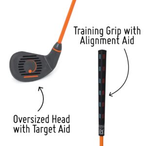 PGA TOUR Tee-Up 3-Piece Set, Medium, Orange, Right Handed, Use for Indoor and Outdoor Practice, Junior Golf Training Set, Training Clubs