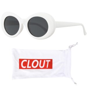 Clout Goggles Glasses Oval Retro Kurt Cobain Sunglasses Meme Jackie O Style Round Vintage Y2K Mod smp