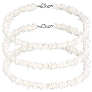 tondiamo 3 packs white puka shell necklace adjustable seashell necklace summer beach surfer necklace sea shell beach choker necklace jewelry(14 inch)