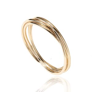 pavoi four way spinning anxiety ring (interlocked, yellow gold, 7)