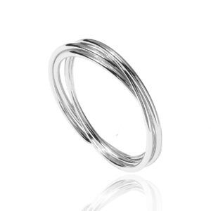 pavoi four way spinning anxiety ring (interlocked, white gold, 6)