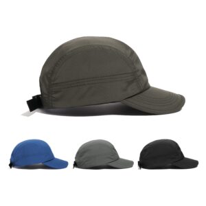 CLAPE Curved Brim 5 Panel Hat UPF50+ Sun Hats Quick Dry Outdoor Sports Run Cap (WBC3-Gray)