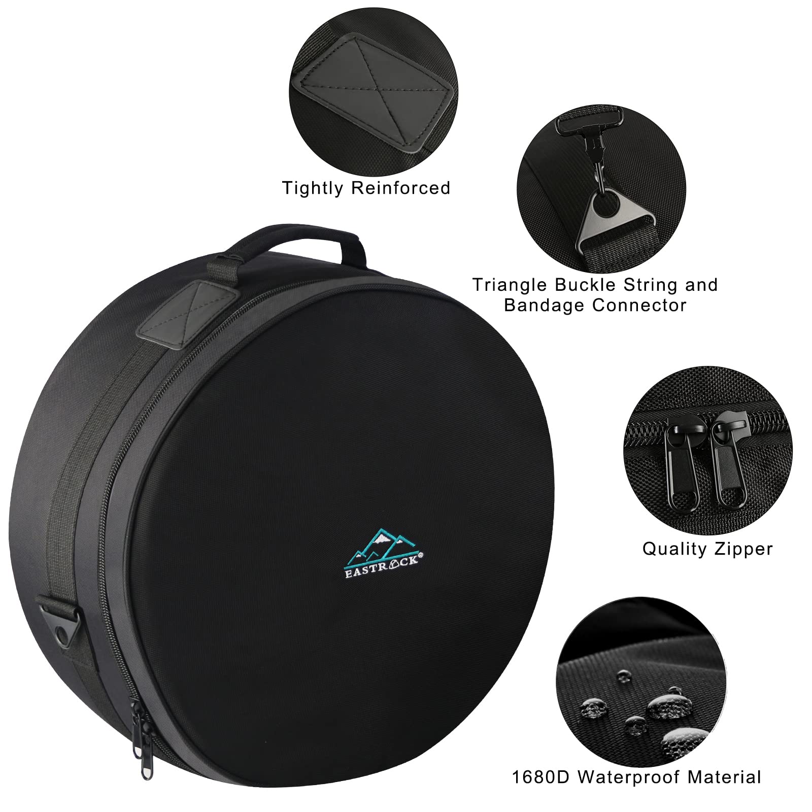 EASTROCK 14" x5.5" Snare Drum Bag, Snare Drum Cases 15 mm Thick Padding for Your Drum Protection (14 * 5.5" Snare)