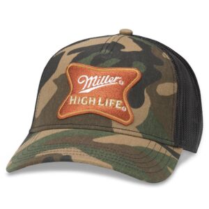 american needle miller high life beer valin loft snapback baseball hat (22017a-mhl-camo)