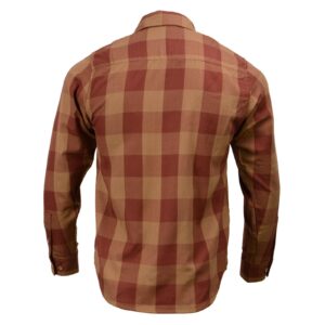 Milwaukee Leather MNG11653 Men's Brown and Beige Long Sleeve Cotton Flannel Shirt - Medium