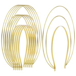 Lawie Gold Metal Queen Goddess Angel Halo Crown Headband Hairbands Tiara Hair Hoops DIY Craft Bands Headpieces Party Cosplay Costume Hair Accessories (6 Pack of 3 Layer)