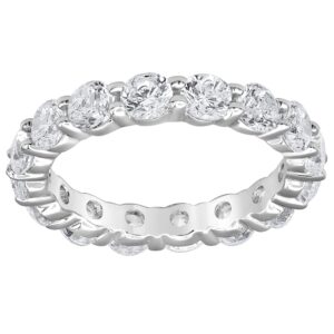 Beyond Brilliance Sterling Silver Prong Set Round Cut Cubic Zirconia Eternity Band Ring Fashion Jewelry for Women |Gift Box Included