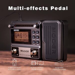 MOOER GE100 Multi-Effects Guitar Pedal with 80 Presets, 66 Effects, Loop and Expression Volume Pedal, Tap Tempo, Headphone Out