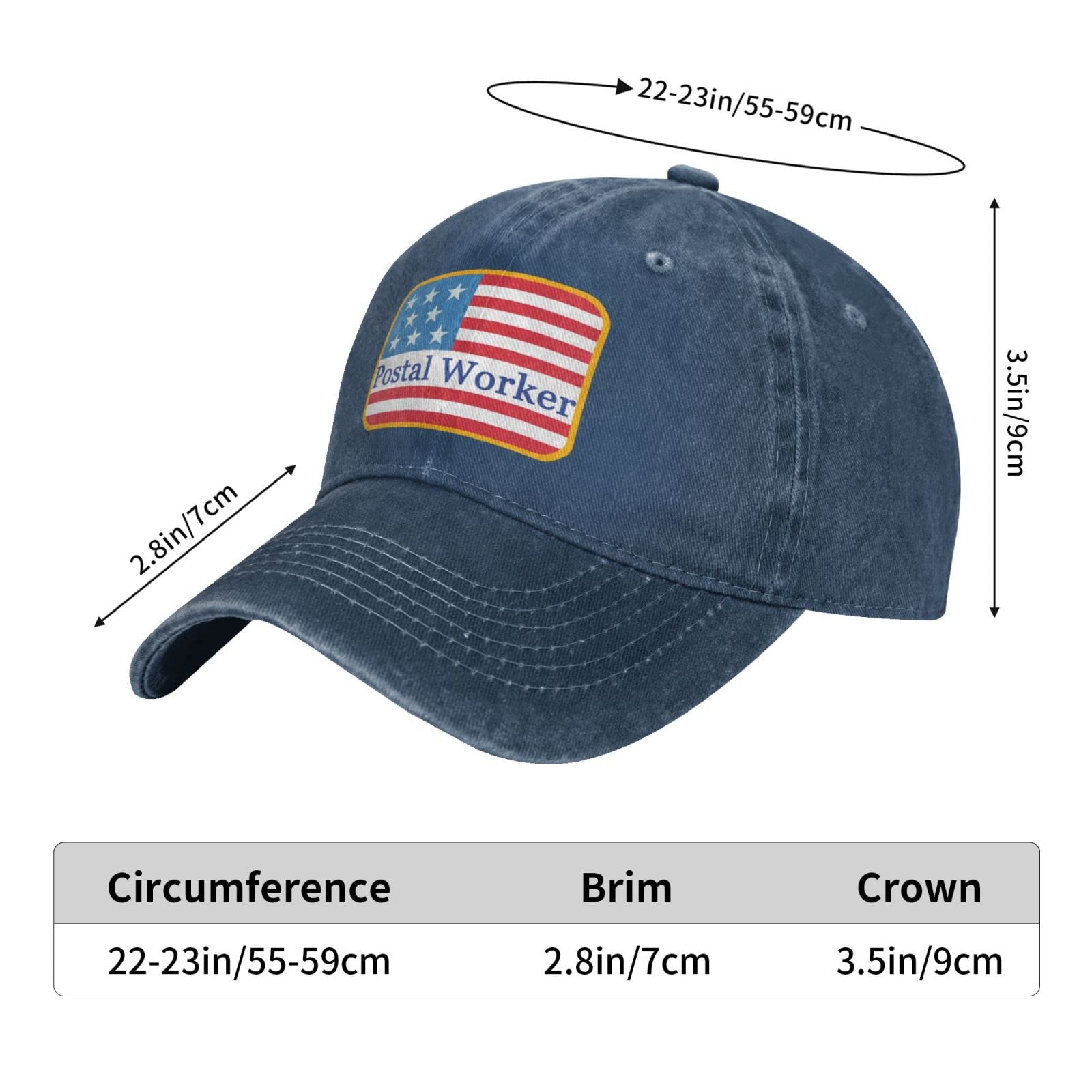 Pictetw U.S Flag Postal Worker Baseball Cap Mail Carrier Hat-Trucker Hats for Men and Women Navy