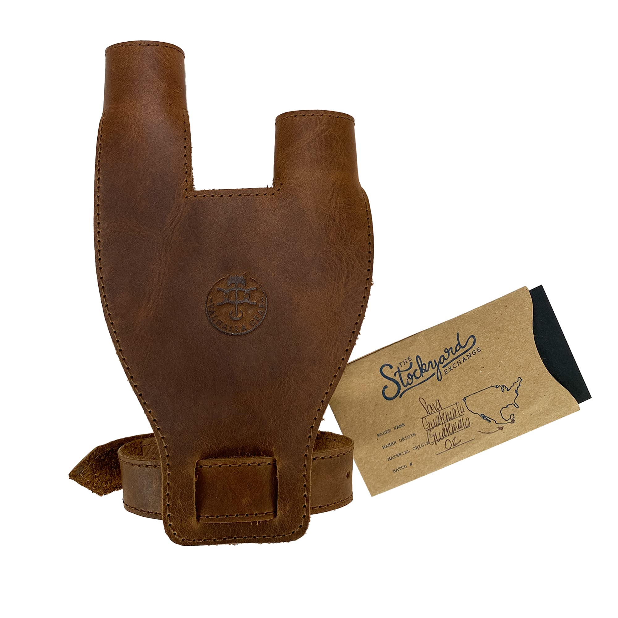 Valhalla Gear, Handguard Glove Handmade from Full Grain Leather - Bow and Arrow Shooting, Target Practice, Protection for Support Hand, Archery Accessories - Bourbon Brown