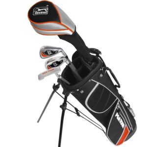 pga tour g1 series orange kids golf club set with 4 clubs, stand golf bag & 7 total pcs | golf clubs and sets for heights 5'2"-5'7" | complete golf club sets | young men & women golf clubs ages 12-17