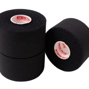 (3 Pack) Black Athletic Tape 1.5" x 45ft Per Roll – Easy to Tear, No Sticky Residue Skin-Friendly. Very Strong Tapes for Athlete, Sport, Medical Trainers, First Aid Injury Wrap: Fingers Ankles Wrist