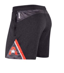 anthem athletics isoflex 5 inch men's workout shorts - zipper pocket short for running, athletic & gym training - volcanic black camo g2 - large