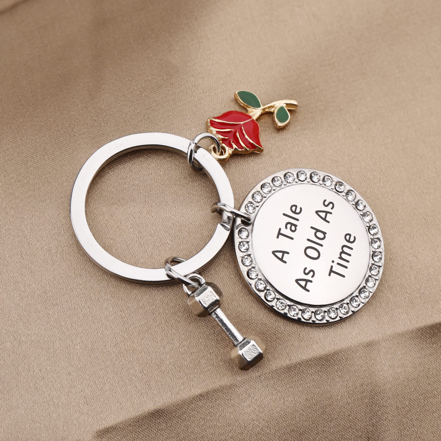 A Tale As Old As Time Jewelry Beauty and The Beast Keychain Beauty And The Beast Fans Gift Movie Inspired Gifts (A Tale As Old KS)