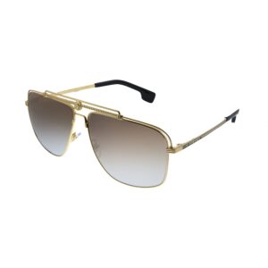 versace ve 2242 100289 gold metal rectangle sunglasses brown gradient lens