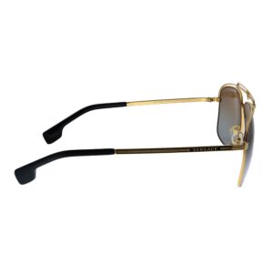 Versace VE 2242 100289 Gold Metal Rectangle Sunglasses Brown Gradient Lens