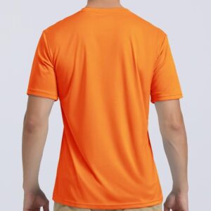 Boladeci Swim Shirts for Men Rash Guard Short Sleeve Tshirts Summer Sun UV Protection Clothing Orange Sport Workout Gym Athletic Shirts Tees