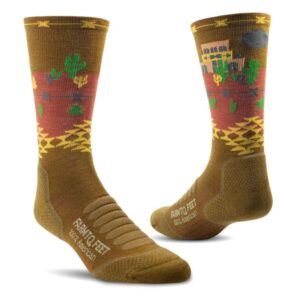 Farm to Feet Silver City Lightweight 3/4 Technical Hike Crew Merino Wool Socks (Large, Breen)