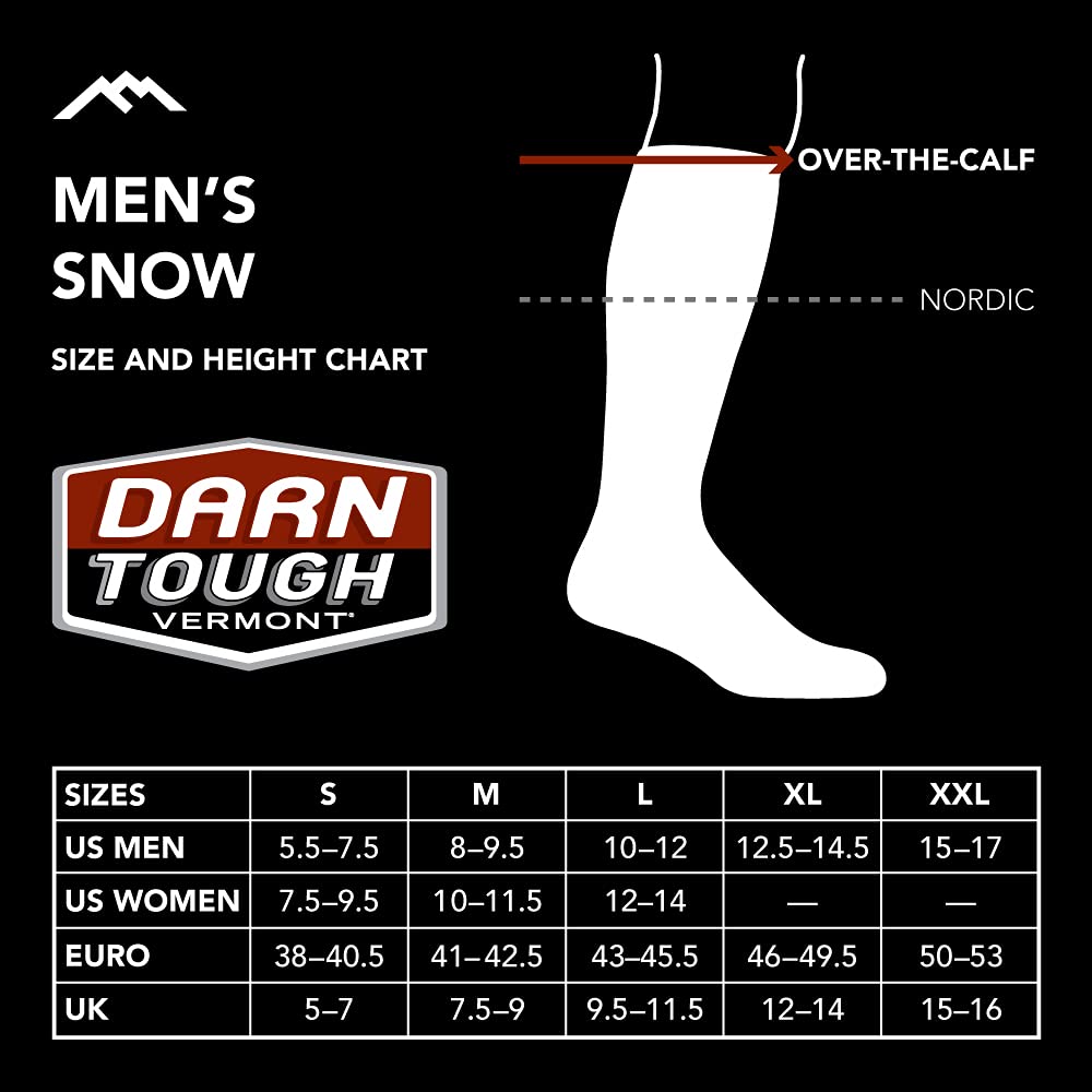 Darn Tough (8007) Men's Edge Snow Sock - (Midnight, Medium)