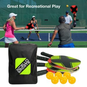 Pickleball 4 Piece Paddle Set with 6 Balls and Carry Bag