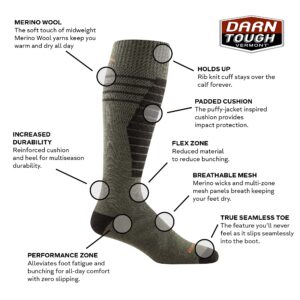 Darn Tough (8007) Men's Edge Snow Sock - (Midnight, Medium)