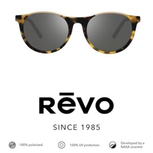 Revo Sunglasses x Kendall Toole: Polarized Lens with Eco-Friendly Pantoscopic Frame, Bolt, Tortoise Frame with Graphite Lens