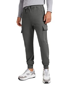 crz yoga men's cargo joggers pants - 29" cotton lightweight casual lounge athletic workout sweatpants with pockets anthracite x-large