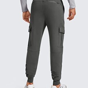 CRZ YOGA Men's Cargo Joggers Pants - 29" Cotton Lightweight Casual Lounge Athletic Workout Sweatpants with Pockets Anthracite X-Large