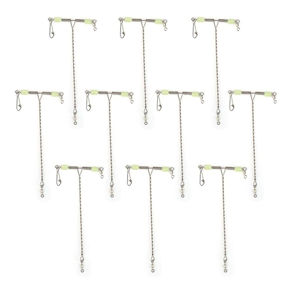 10pcs Stainless Steel Luminescent Beads Balance T Shape Swivel Snap Fishing Connector Tackle,Fishing Swivel, Fishing Swivel, 10pcs Stainless Steel Luminescent Luminescent Beads Fishing Swivel Fi