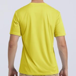 Boladeci Mens Shirts Short Sleeve Rash Guard Swim Shirts for Men Sun UV Protection Clothing Blank Yellow Work-Out Gym Running Athletic Shirts Tees