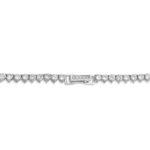 Jewelili Sterling Silver Round Cubic Zirconia Classic Tennis Necklace 16 Inches