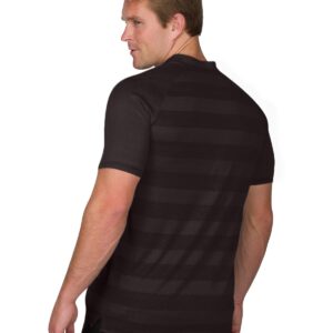 Three Sixty Six Men's Collarless Golf Polo - Lightweight, Moisture Wicking & Stretch Fabric Black