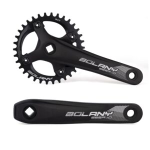 BOLANY MTB 170mm Square Taper Crankset 104BCD Narrow Wide Tooth Chainring with 32T/34T/36T /38T/40T/42T Mountain Bike Single Round Chainring and Crankset (34T)