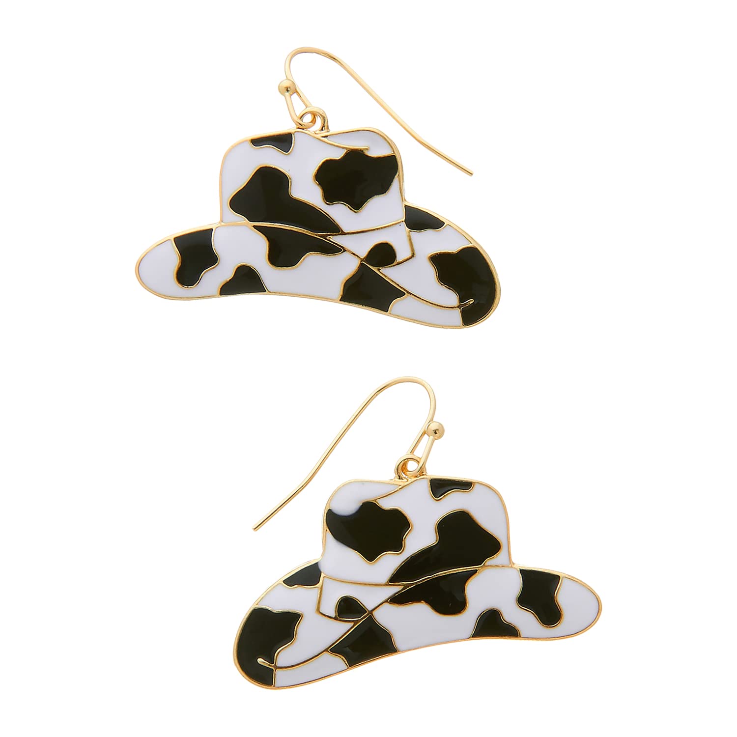 Kathaya Cowboy Boot Earrings for Women Cowgirl Western Dangle Drop Earrings Texas Boots Cow Print Cowboy Hat Earring (Hat)