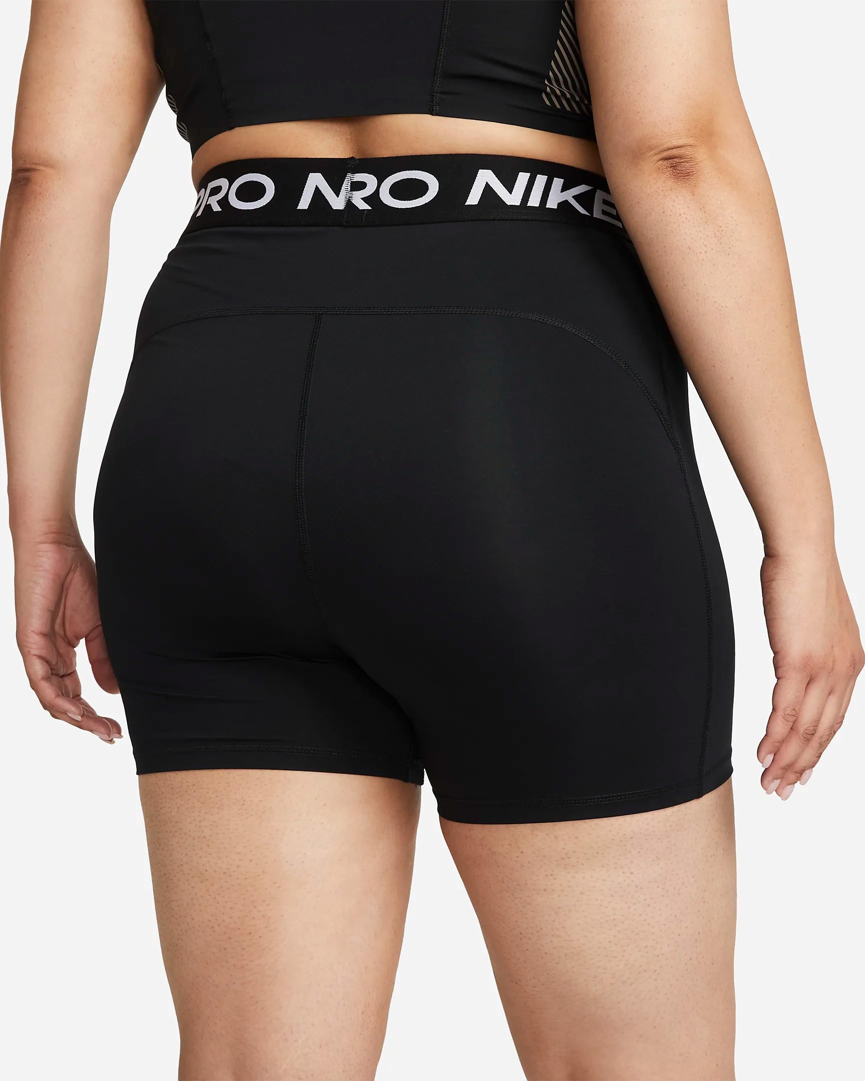 Nike Women's Pro 365 5 Inch Shorts, Black/White, Large