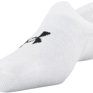 Under Armour Adult Essential Ultra Low Tab Socks, Multipairs, White 2 (3-Pairs), Large