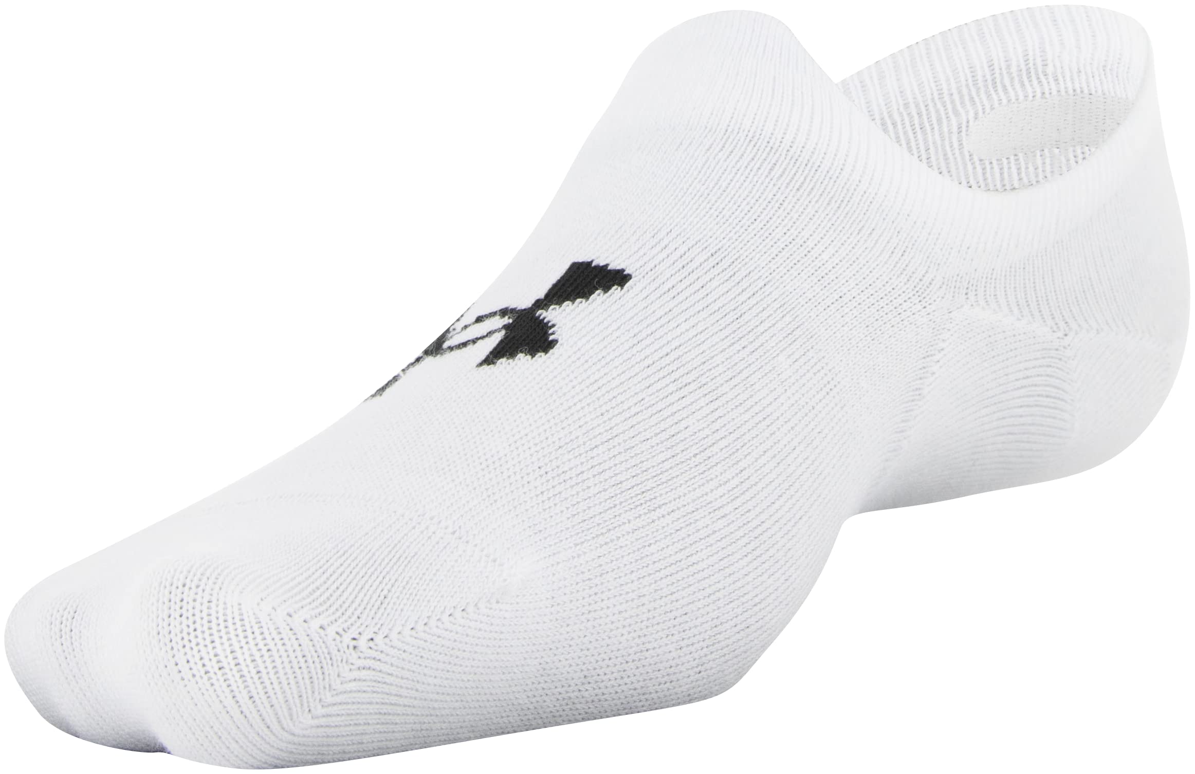 Under Armour Adult Essential Ultra Low Tab Socks, Multipairs, White 2 (3-Pairs), Large