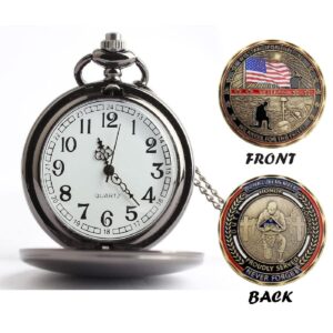 Jofanvin Gifts for Veterans,Pocket Watch for Veterans with Military ChanllengCoin,Best Veterans Day Gifts with Gifts Box Packaging