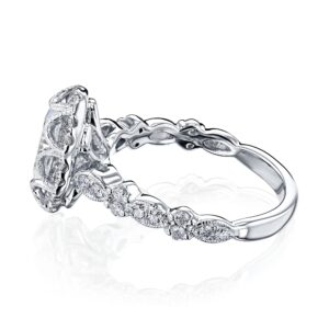 1 7/8 CTW Oval Cut Moissanite Halo Engagement Ring 10K White Gold - 5.0