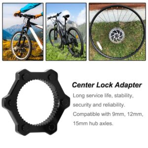 Saipe Bicycle Center Lock Adapter with Lock Ring Aluminum Alloy Centerlock Adaptor 6-Bolt Disc Brake Rotor Adapter Hub Spacer Bicycle Accessories for Mountain/Road Bike 9/12/15mm hub axles