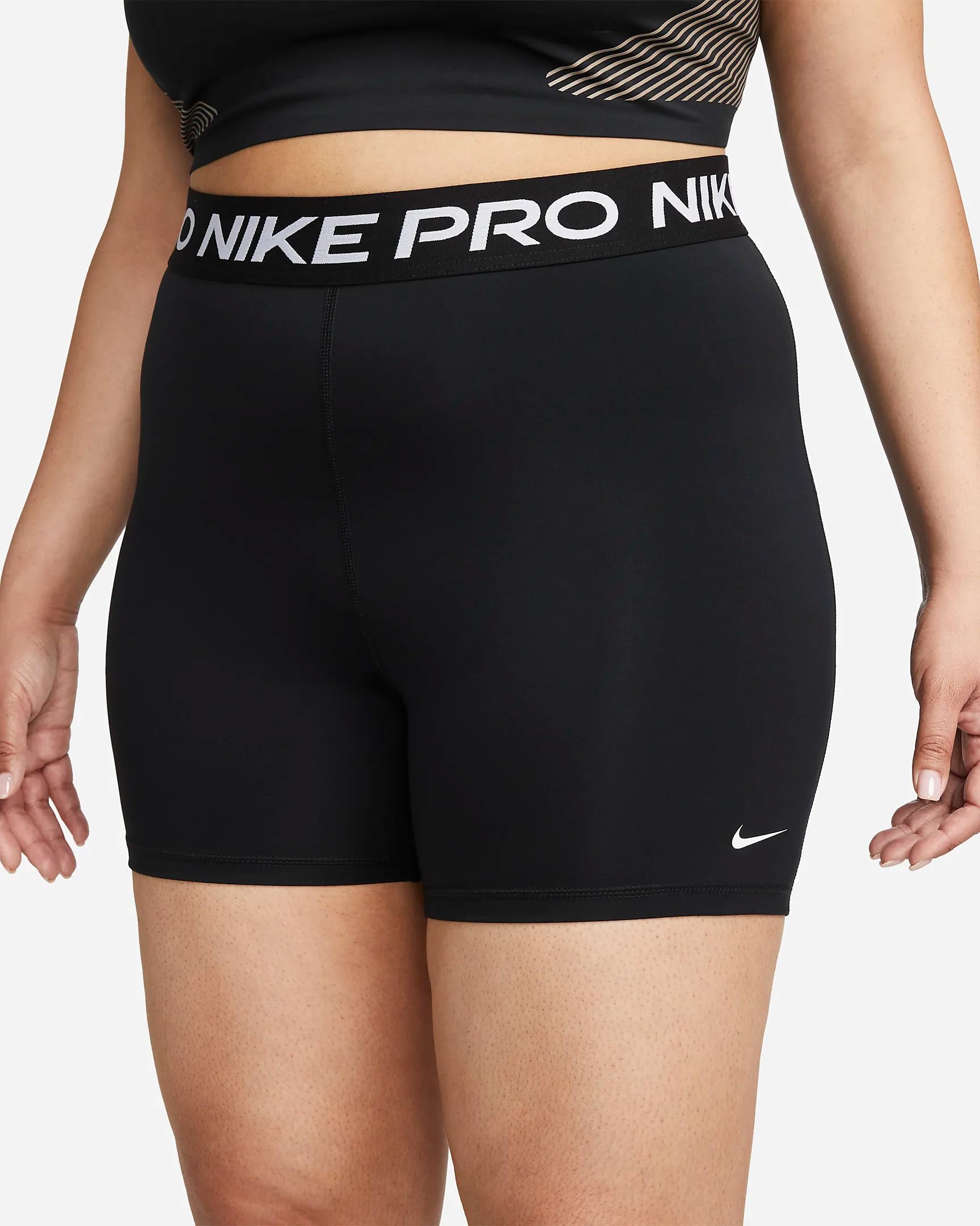 Nike Women's Pro 365 5 Inch Shorts, Black/White, Large