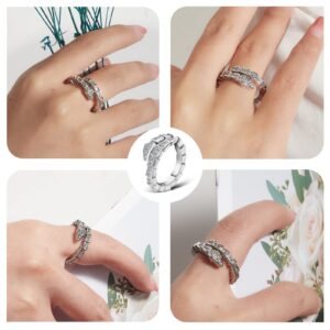 GEVOLCM Au750 Alloy Ring, Diamond Set Alloy Ring, Unique Snake Diamond Ring, Best Gift