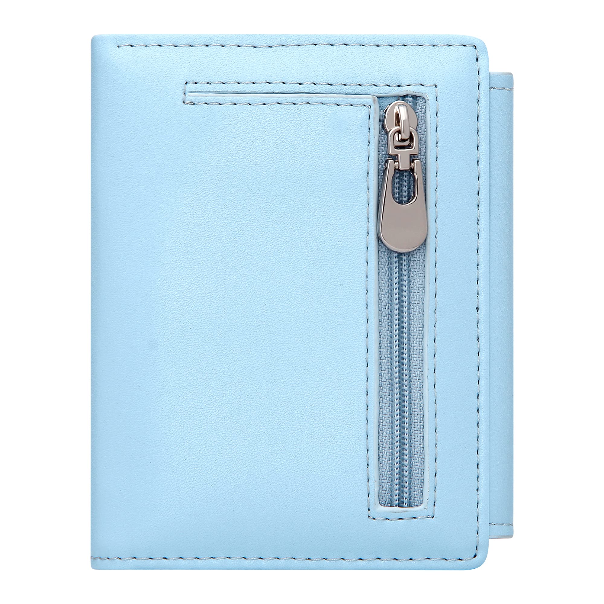 VOCUS Small Wallet for Women RFID Blocking Ladies PU Leather Card Holder Mini Compact Bifold Purse with Zipper Coin Pocket